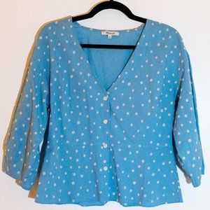 Madewell - Florentine Peplum Top in Inkspot Dots